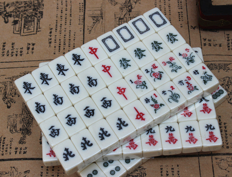 Antique Mahjong Box with Mini Mahjong