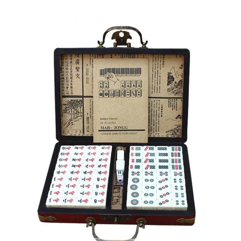 Antique Mahjong Box with Mini Mahjong